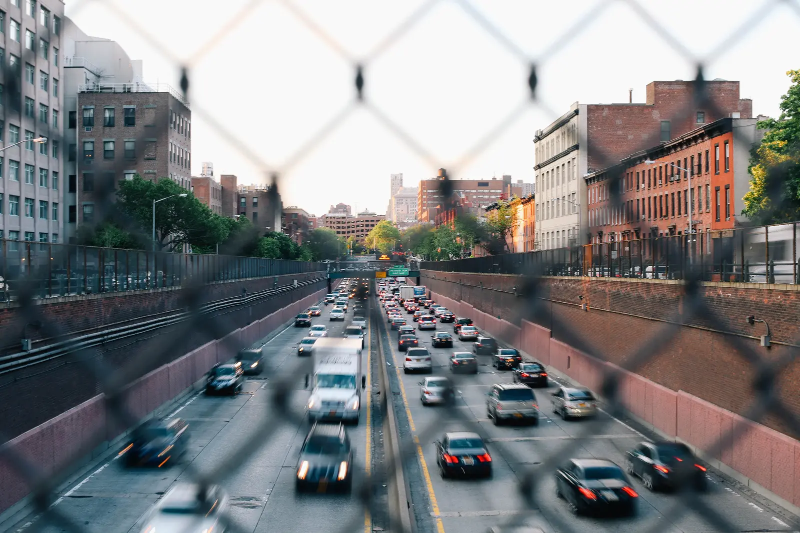 Multiple routes converging through city traffic